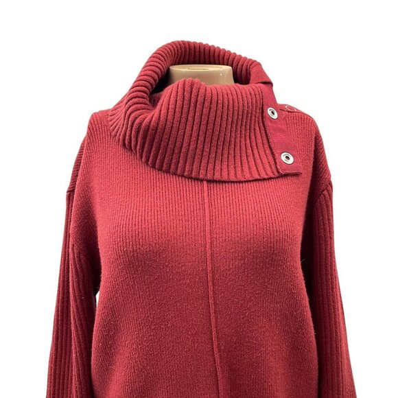 Cabi Pushover Convertible Button Snap Cowlneck Sweater Pullover Red Women Small - Picture 11 of 11
